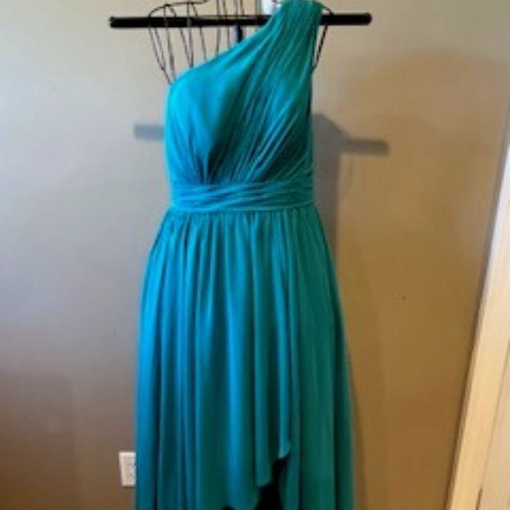 Azazie Mathilda One-Shoulder Chiffon Dress Sz. A8